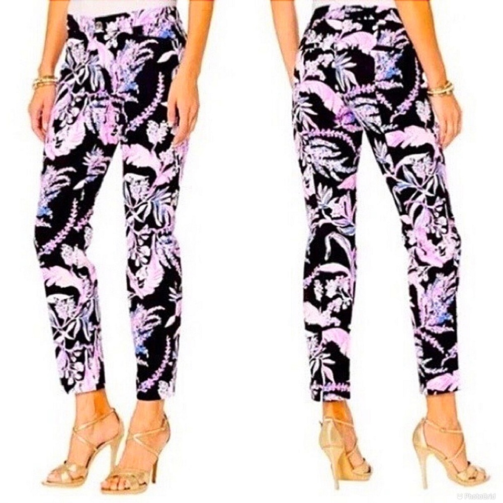 🌸Lilly Pulitzer Kelly Ankle Skinny Pants  in Onyx Wild Within • 16